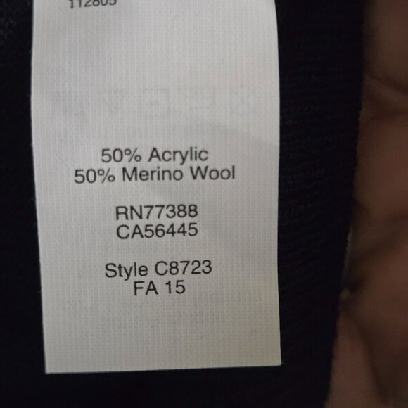 J.Crew Colorblock Gray Navy Preppy Merino Wool Blend Cardigan Sweater Size M - Picture 5 of 5